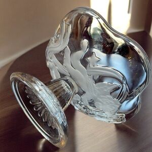 Mikasa small footed bowl with frosted Cupid, vintage, Valentines Day, no chips